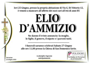 ANNUNCIO FUNEBRE ELIO D'AMMIZIO