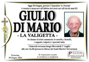 annuncio funebre giulio di mario