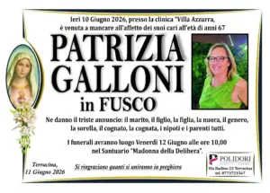 ANNUNCIO FUNEBRE PATRIZIA GALLONI