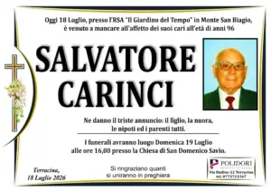annuncio funebre salvatore carinci