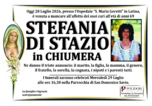 ANNUNCIO FUNEBRE STEFANIA DI STAZIO