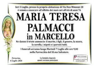 annuncio funebre maria teresa palmacci