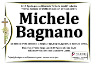 annuncio funebre michele bagnano