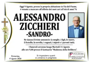 annuncio funebre alessandro zicchieri