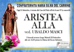 ANNUNCIO FUNEBRE ARISTEA ALLA