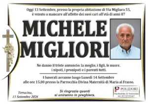 ANNUNCIO FUNEBRE MICHELE MIGLIORI