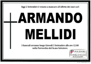 annuncio funebre armando mellidi