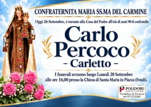 ANNUNCIO FUNEBRE CARLO PERCOCO