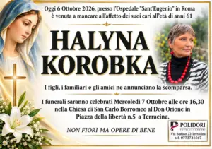 ANNUNCIO FUNEBRE HALYNA KOROBKA
