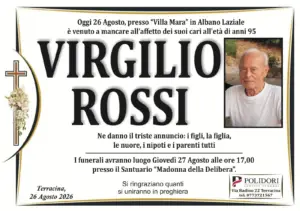 annuncio funebre virgilio rossi