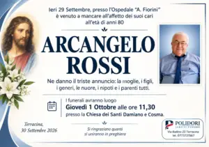 annuncio funebre arcangelo rossi