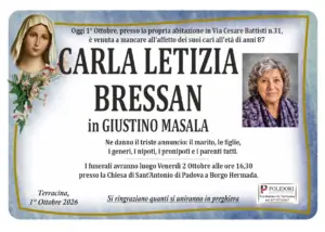 annuncio funebre carla letizia bressan