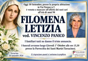 annuncio funebre filomena letizia